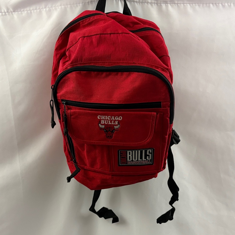 Vintage Chicago Bulls Kids Backpack 90’s Michael Jordan Pippen Rodman NBA Red
